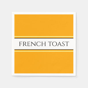 Serviette En Papier FRANÇAIS TOAST Bright Golden Yellow White Stripes