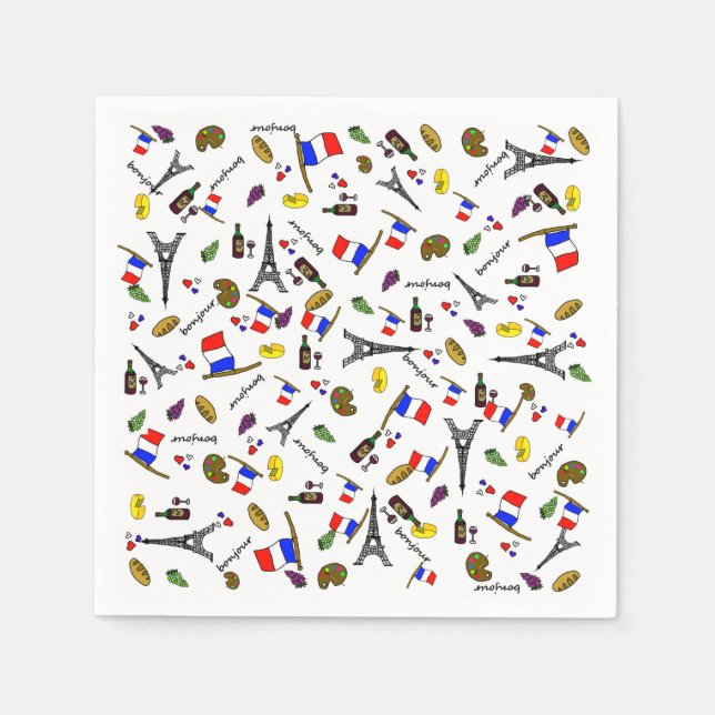 Serviette En Papier France Papier Motif à thème (Devant)