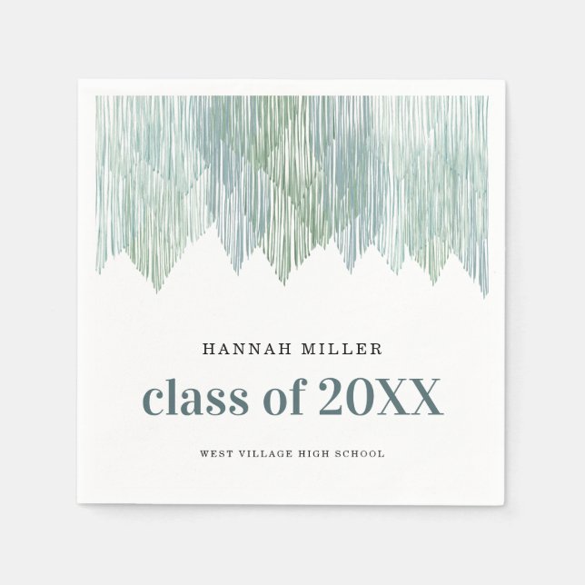 Serviette En Papier Frange de macro rétro | Graduation (Devant)