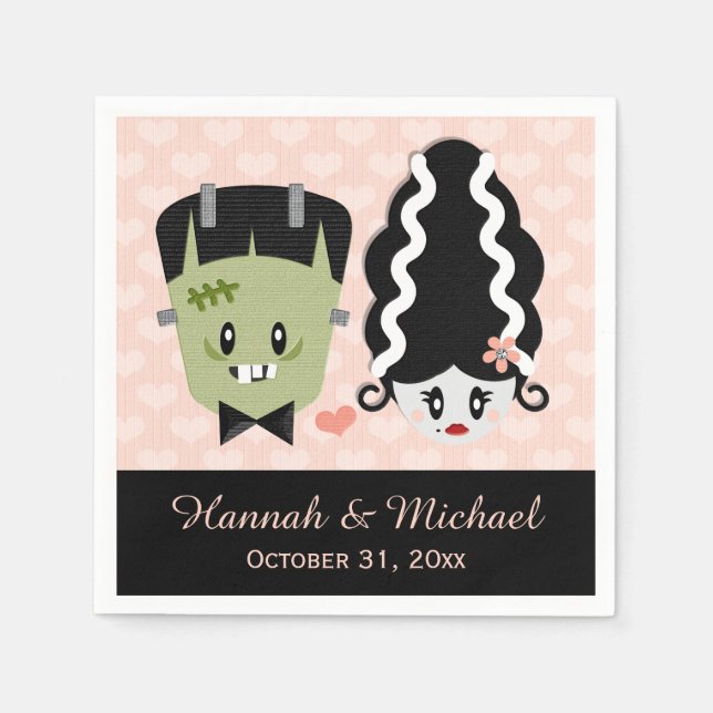 Serviette En Papier Frankenstein Halloween Mariage (Devant)