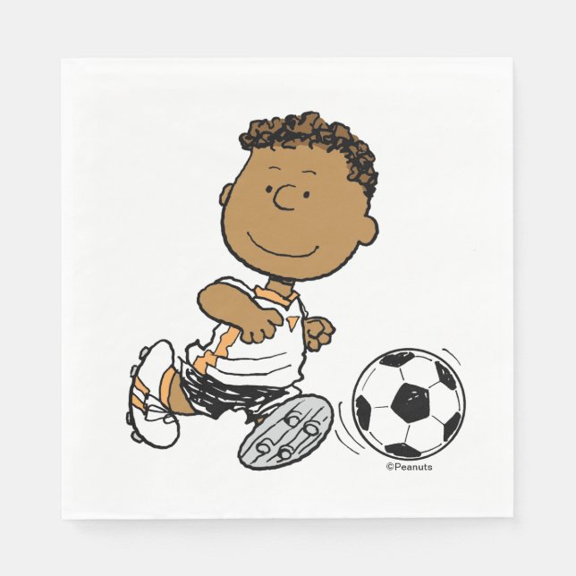 Serviette En Papier Franklin Jouer Au Football (Devant)