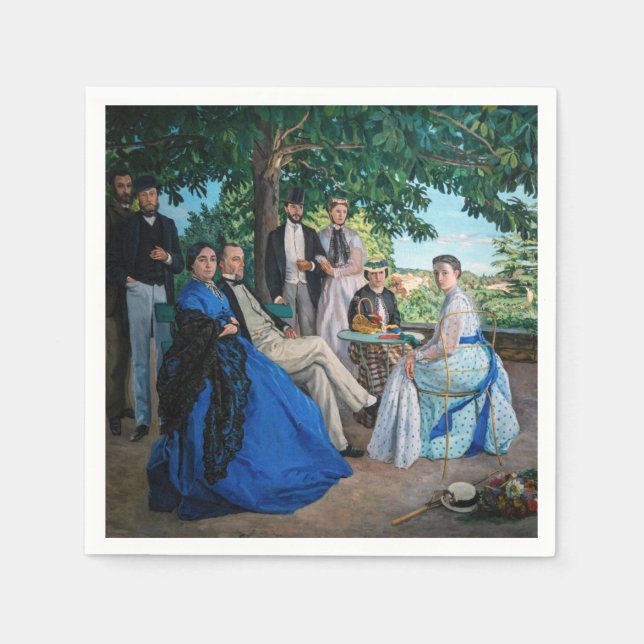 Serviette En Papier Frédéric Bazille - La Réunion Familiale (Devant)