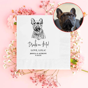 Serviette En Papier French Bulldog Chien Personnalisé Boissons sur moi