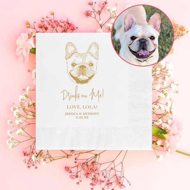 Serviette En Papier French Bulldog Chien Personnalisé Boissons sur moi (Créateur téléchargé)