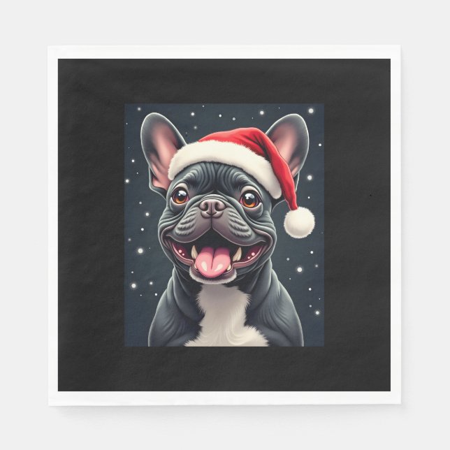 Serviette En Papier French Bulldog Christmas Long Sleeve T-Shirt (Devant)