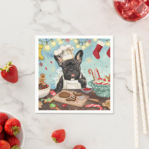 Serviette En Papier French Bulldog Holiday Baking : Noël festif