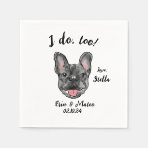 Serviette En Papier French Bulldog Mariage Cocktail Napkin