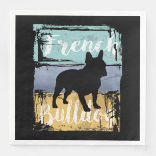 Serviette En Papier French Bulldog Tee - Chien français rétro