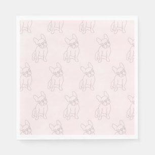 Serviette En Papier frenchys savent faire la fête, serviettes bulldog 