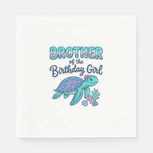 Serviette En Papier Frère de la chemise de tortue de mer de la fille d