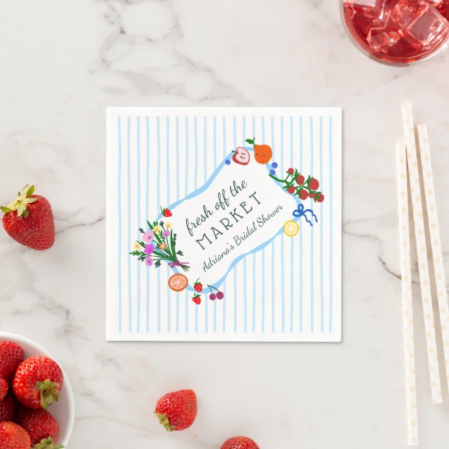 Serviette En Papier FRESH OFF THE MARKET Cute Custom Bridal Shower (En situation)