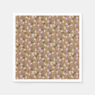 Serviette En Papier Friandises Noël Cerf Pain d'épice Rétro Canne à su