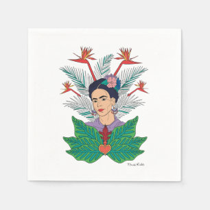Serviette En Papier Frida Kahlo   Oiseaux de Paradis Floral Graphic