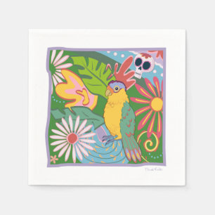 Serviette En Papier Frida Kahlo Parrot Graphic