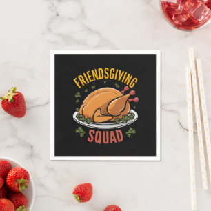 Serviette En Papier Friendsgiving Squad Turquie Diner Correspondance c