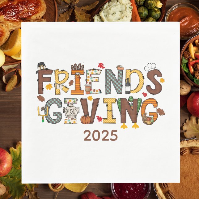 Serviette En Papier Friendsgiving Thanksgiving Themed Year (Créateur téléchargé)