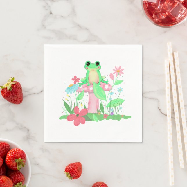 Serviette En Papier Froggie Fun Napkins (En situation)