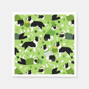 Serviette En Papier Frontale de la Saint Patrick Collie Motif