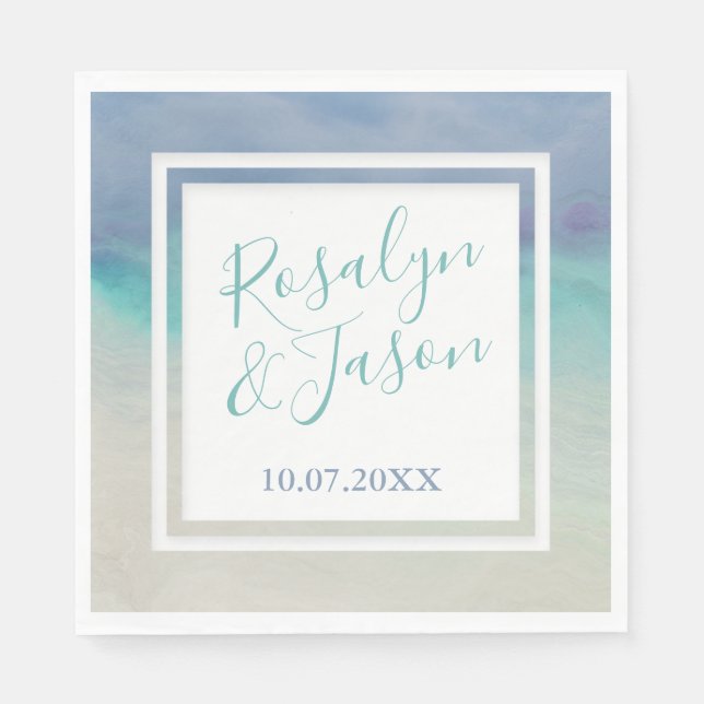 Serviette En Papier Frontière océanique peinte (Devant)