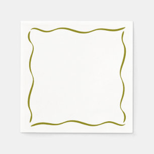 Serviette En Papier Frontière Olive Whimsical Un Tini Un Peu Plus Anni