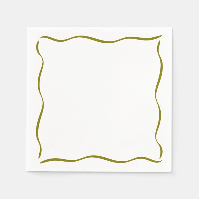 Serviette En Papier Frontière Olive Whimsical Un Tini Un Peu Plus Anni (Devant)