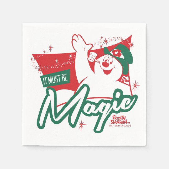 Serviette En Papier Frosty le bonhomme de neige - Ça doit être magique (Devant)