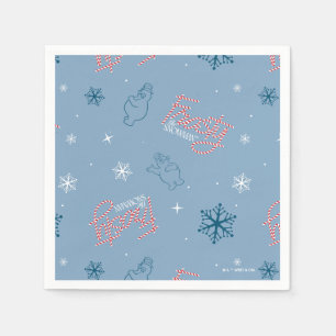 Serviette En Papier Frosty Snowman Blue Snowflake Motif