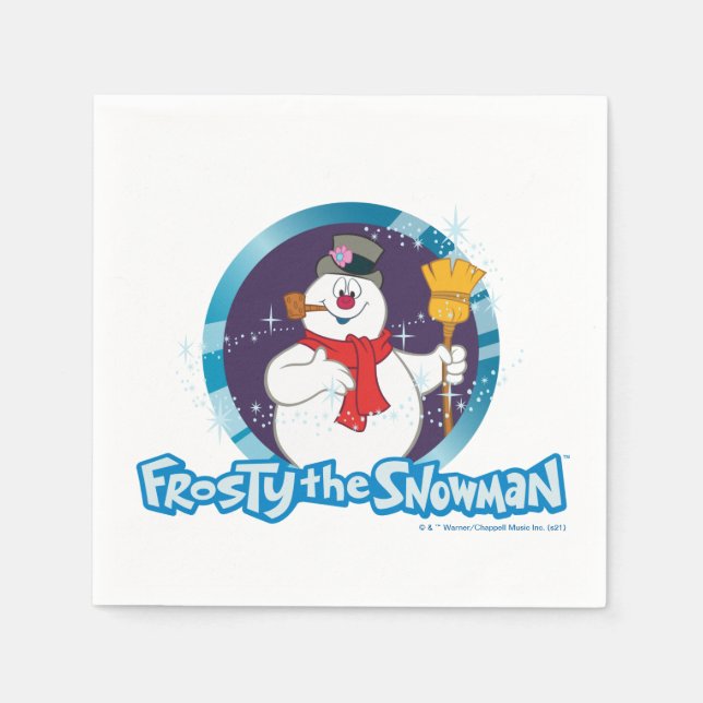Serviette En Papier Frosty the Snowman™ | Portrait magique Frosty (Devant)