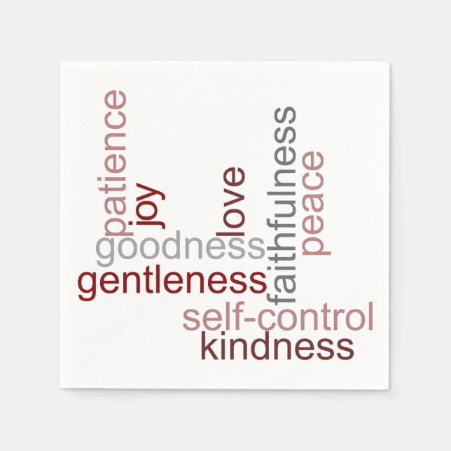 Serviette En Papier Fruit de l'Esprit Word Art (Devant)