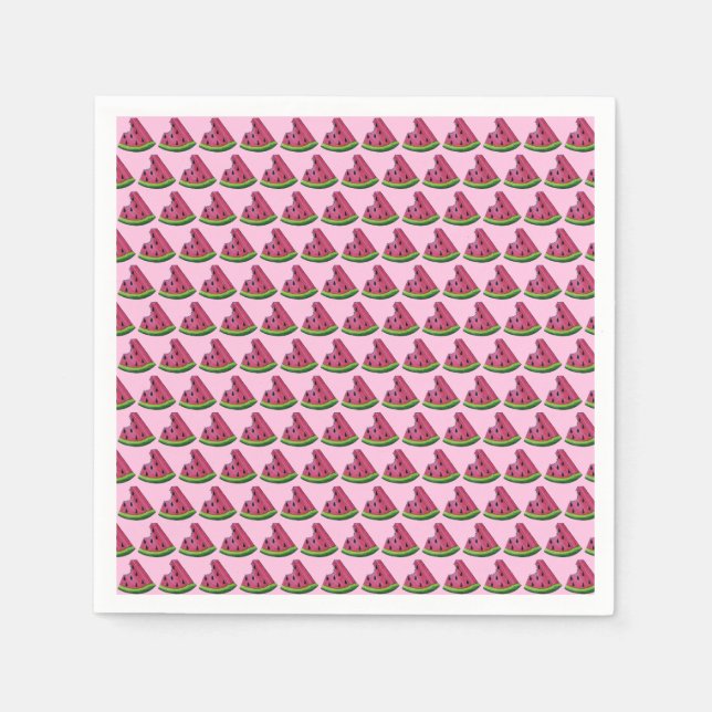 Serviette En Papier Fruit de melon de melon de melon vert rose (Devant)