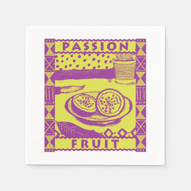 Serviette En Papier Fruit de passion (Devant)