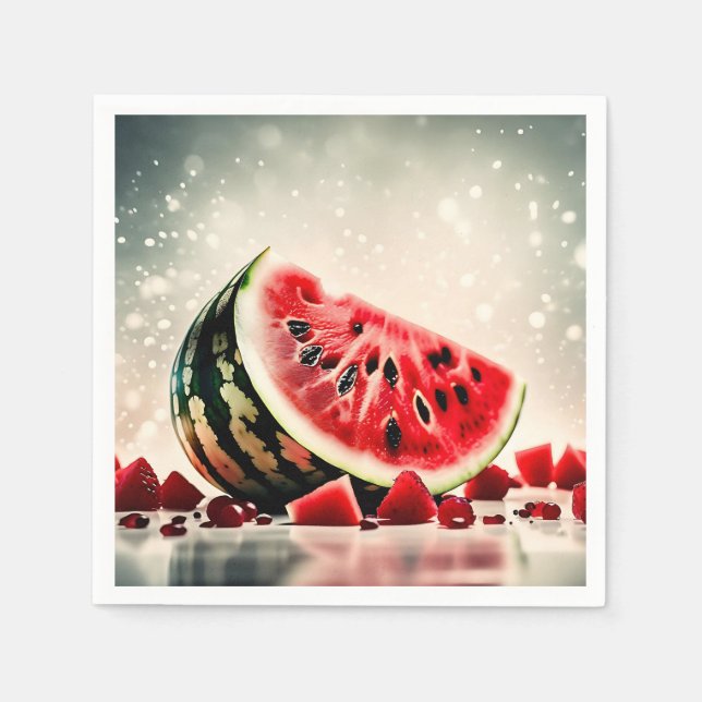 Serviette En Papier Fruit de pastèque tropicale (Devant)