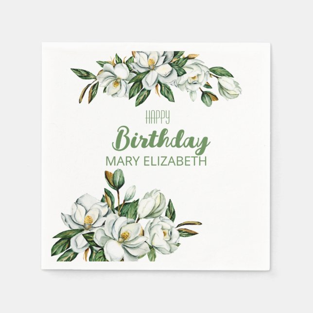 Serviette En Papier Fruit Floral Magnolia Vert Jart (Devant)