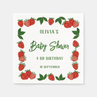 Serviette En Papier Fruit fraise Berry Fruit doux Baby shower frais