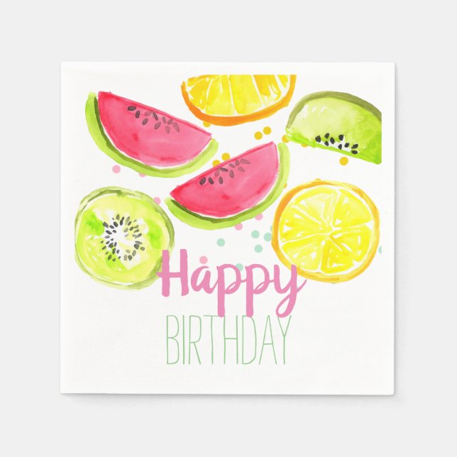 Serviette En Papier Fruit gamin fête twotii fruité fête napkin (Devant)