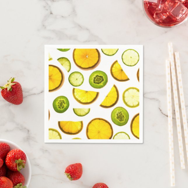 Serviette En Papier Fruits d'agrumes frais (En situation)