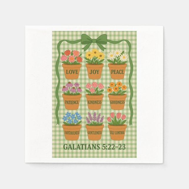 Serviette En Papier Fruits de l'Esprit Vert (Devant)