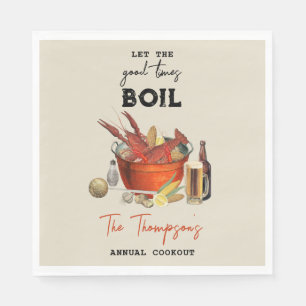 Serviette En Papier Fruits de mer Été annuel Crawfish Boisson Party