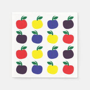 Serviette En Papier Fruits de pommes colorés