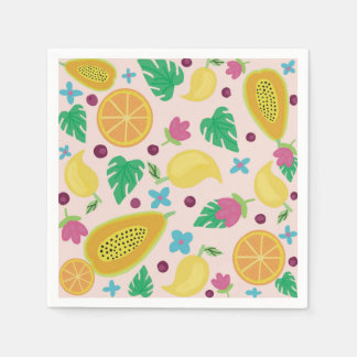 Serviette En Papier fruits et fleurs