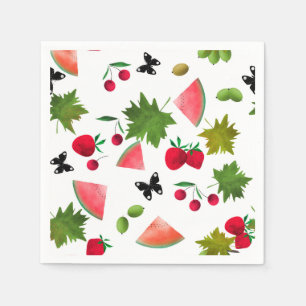 Serviette En Papier Fruits Fruits Fruits Fruits Fruits Aquarelles Cart