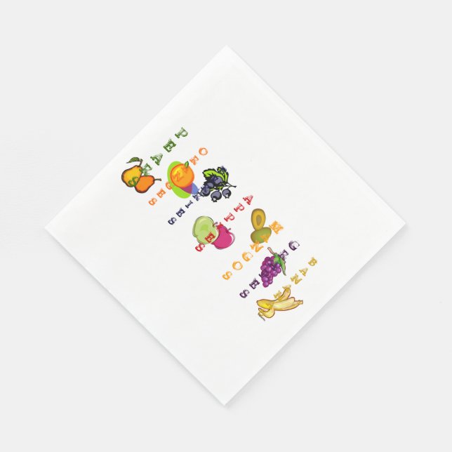 Serviette En Papier Fruits Pommes Pommes Fruit Design (Coin)