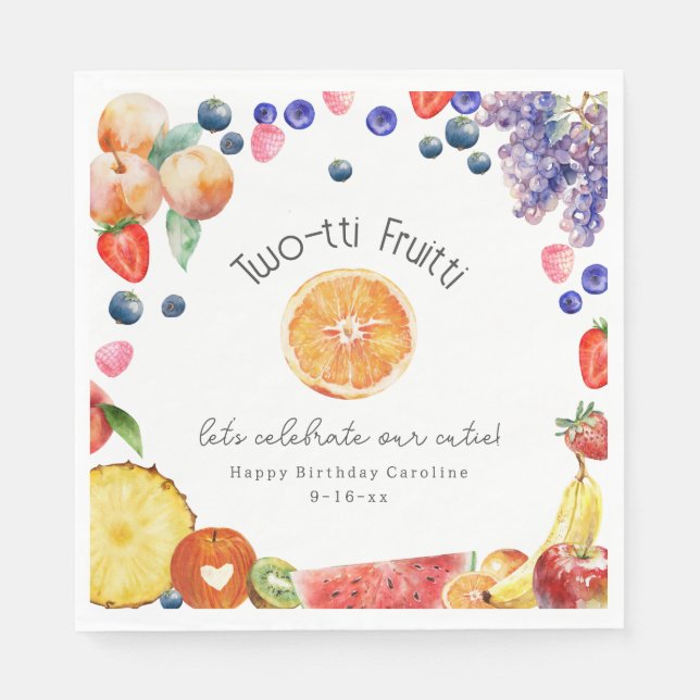 Serviette En Papier Fruitti à deux tti Cutie Fruit Anniversaire (Devant)
