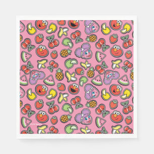 Serviette En Papier Fruity Sticker Elmo & Abby Cadabby Pattern