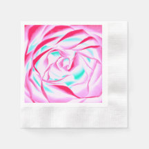 Fuchsia et Aqua Floral Papier imprimé Napkin