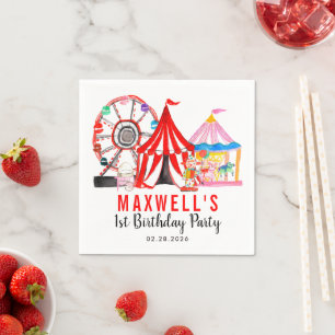 Serviette En Papier Fun Carnival Circus Festival Show Anniversaire de 