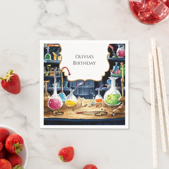 Serviette En Papier Fun Chimie Laboratoire Scientifique Anniversaire (En situation)