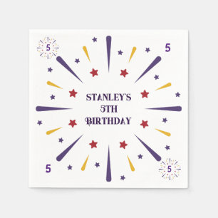 Serviette En Papier Fun Coloré Star fête d'anniversaire