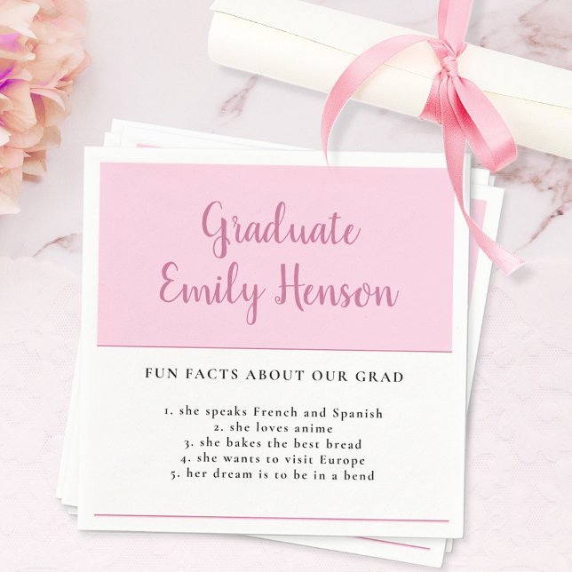 Serviette En Papier Fun Fact à propos de Graduate Rose Simple Graduate (Créateur téléchargé)