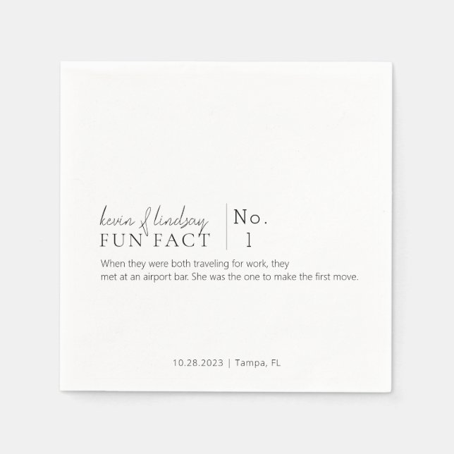 Serviette En Papier Fun Fact Cocktail Napkins (Devant)